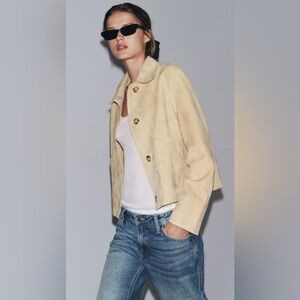 ZARA 100% SUEDE LEATHER JACKET ZW COLLECTION LIMITED EDITION